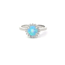 Load image into Gallery viewer, BLUE LAB OPAL STERLING SILVER  RING (ROUND)