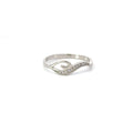 WHITE CUBIC ZIRCONIA STERLING SILVER RING (WAVE)