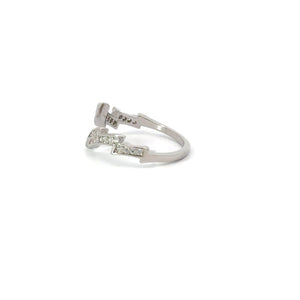 WHITE CUBIC ZIRCONIA STERLING SILVER RING (LIGHTENING)