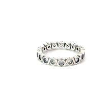 Load image into Gallery viewer, CUBIC ZIRCONIA STERLING SILVER RING (INFINITY BAND WITH HEART)