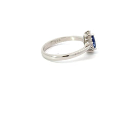 Load image into Gallery viewer, TANZANITE CUBIC ZIRCONIA STERLING SILVER RING (TEARDROP)