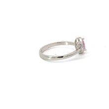 Load image into Gallery viewer, PINK SAPPHIRE CUBIC ZIRCONIA STERLING SILVER RING (TEARDROP)