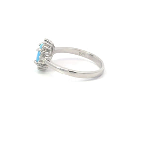 BLUE LAB OPAL STERLING SILVER  RING (ROUND)