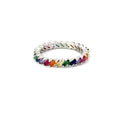 Multi Colored Cubic Zirconia Ring