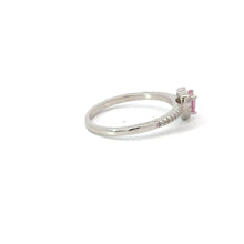 Load image into Gallery viewer, PINK SAPPHIRE CUBIC ZIRCONIA STERLING SILVER RING (HEART)