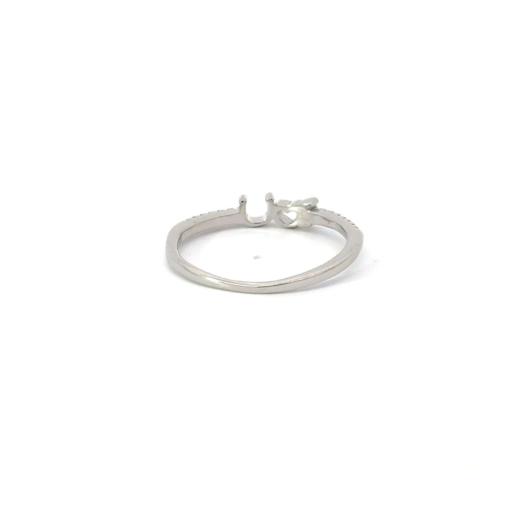 (I LOVE U) WHITE CUBIC ZIRCONIA STERLING SILVER RING