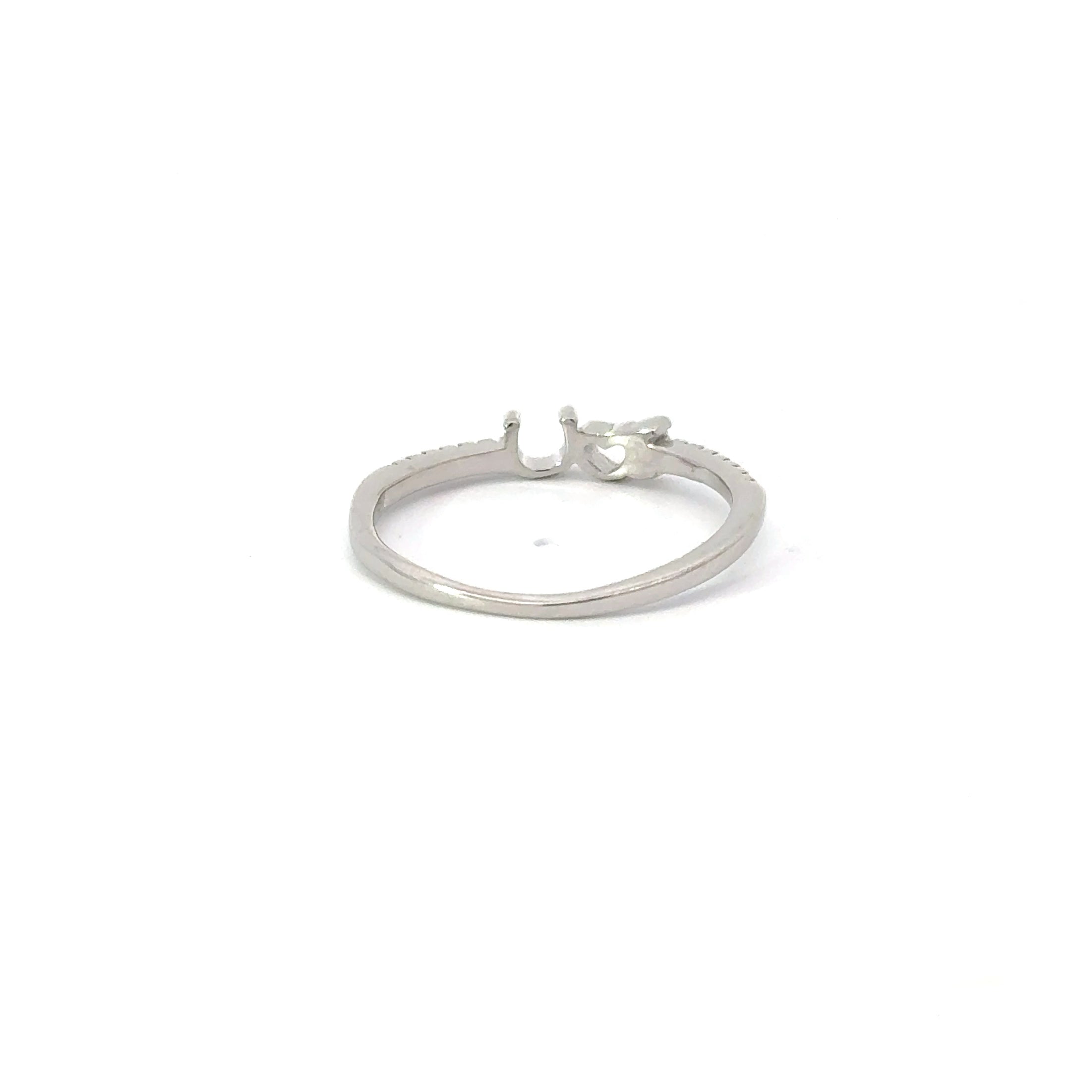 (I LOVE U) WHITE CUBIC ZIRCONIA STERLING SILVER RING