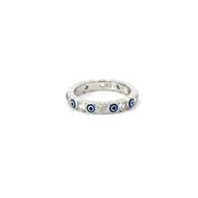 Load image into Gallery viewer, DARK BLUE EVIL EYE HEART RING