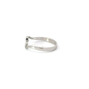 WHITE CUBIC ZIRCONIA STERLING SILVER RING (WAVE)