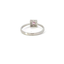 Load image into Gallery viewer, PINK SAPPHIRE CUBIC ZIRCONIA STERLING SILVER RING (PRINCESS)