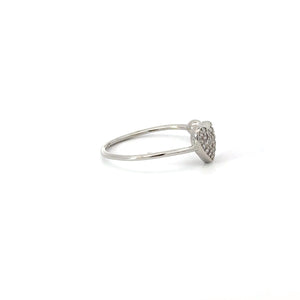 WHITE CUBIC ZIRCONIA STERLING SILVER RING (HEART)