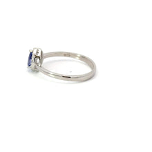 Load image into Gallery viewer, TANZANITE CUBIC ZIRCONIA STERLING SILVER RING (TEARDROP)