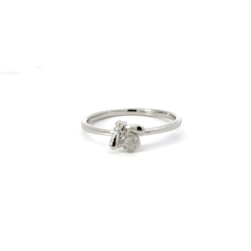 WHITE CUBIC ZIRCONIA STERLING SILVER RING (BEE)