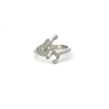 Load image into Gallery viewer, WHITE CUBIC ZIRCONIA STERLING SILVER RING (GUITAR &amp; NOTE)