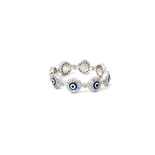 Load image into Gallery viewer, CUBIC ZIRCONIA BLUE EVIL EYE RING