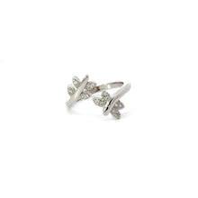 Load image into Gallery viewer, WHITE CUBIC ZIRCONIA DRAGONFLY STERLING SILVER RING