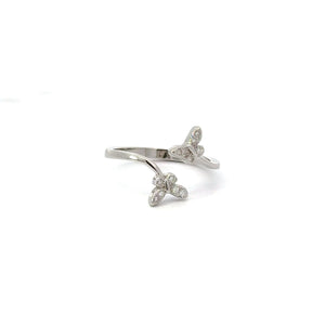 WHITE CUBIC ZIRCONIA STERLING SILVER RING (BUTTERFLIES)