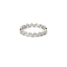 Load image into Gallery viewer, CUBIC ZIRCONIA STERLING SILVER RING (INFINITY BAND WITH CIRCLES)