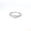 WHITE CUBIC ZIRCONIA STERLING SILVER SOLITAIRE ENGAGEMENT/WEDDING RING (OVAL)