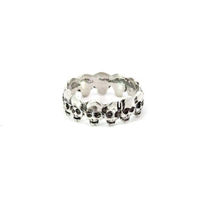 SKULL BAND STERLING SILVER RING