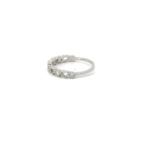 WHITE CUBIC ZIRCONIA STERLING SILVER RING (HEART)