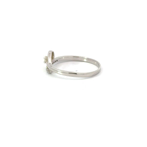 WHITE CUBIC ZIRCONIA STERLING SILVER RING (WAVE)