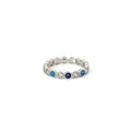 Dark And Light Blue Evil Eye Ring With Cubic Zirconia