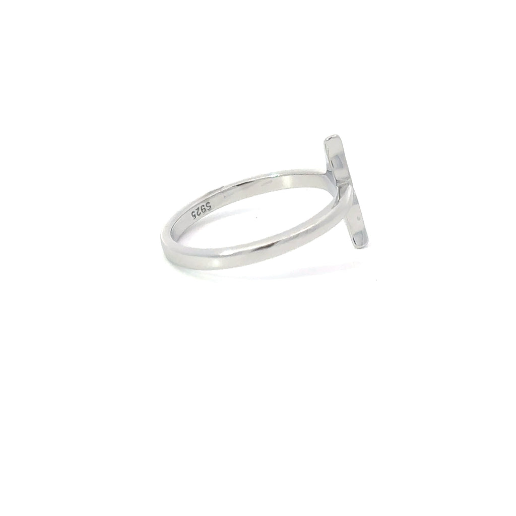 Blue lab opal whale tail sterling silver ring