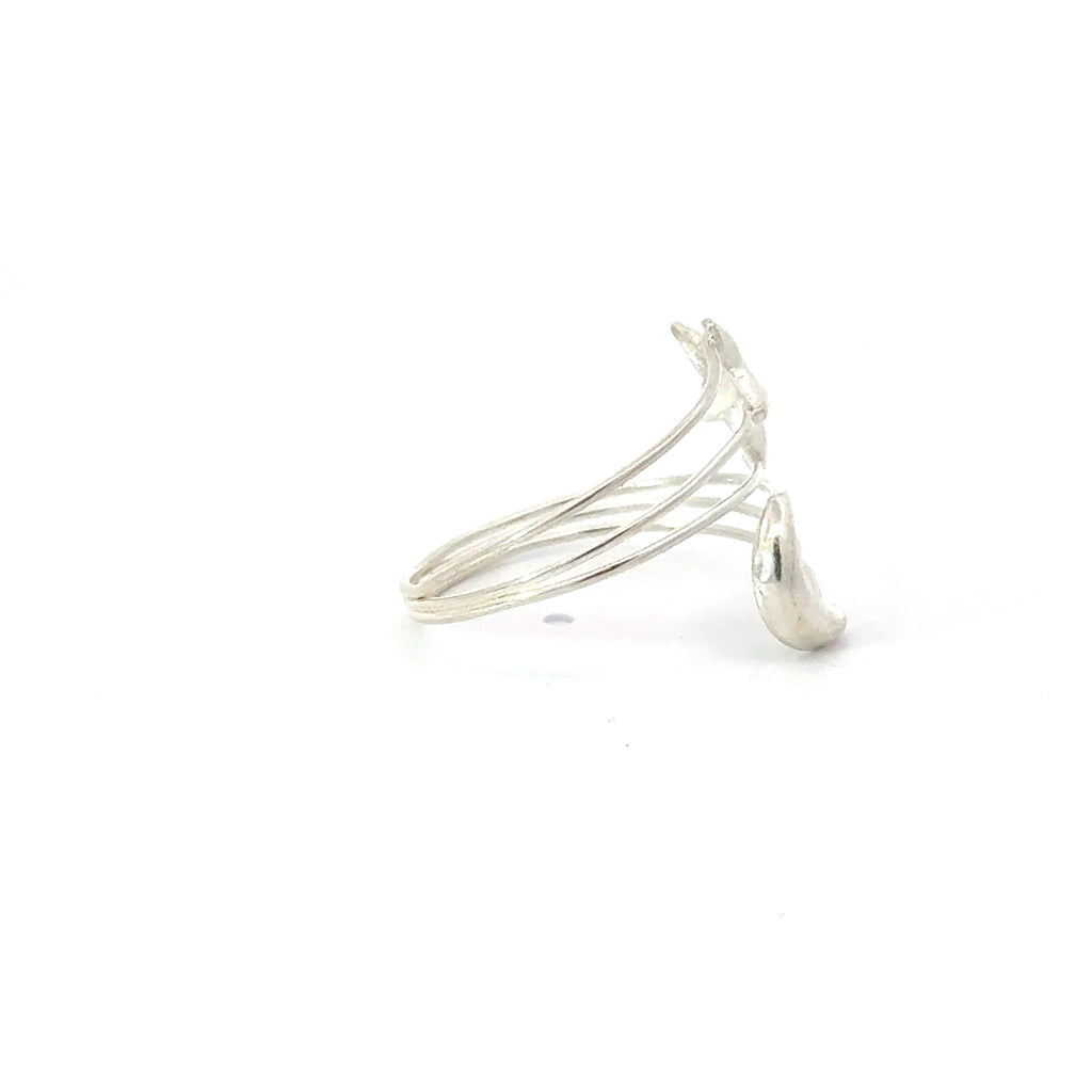 MOON AND STAR STERLING SILVER RING