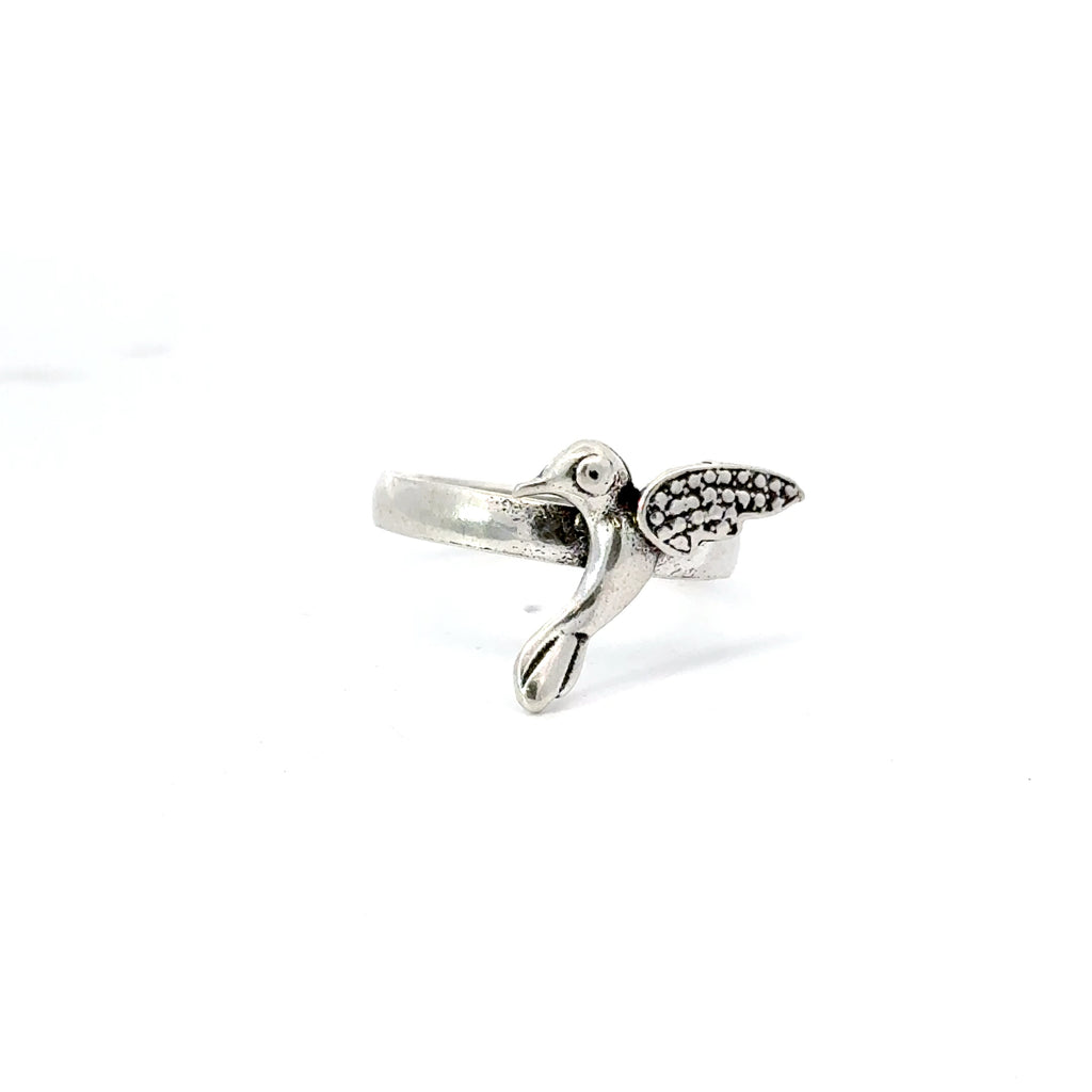 Sterling silver hummingbird ring
