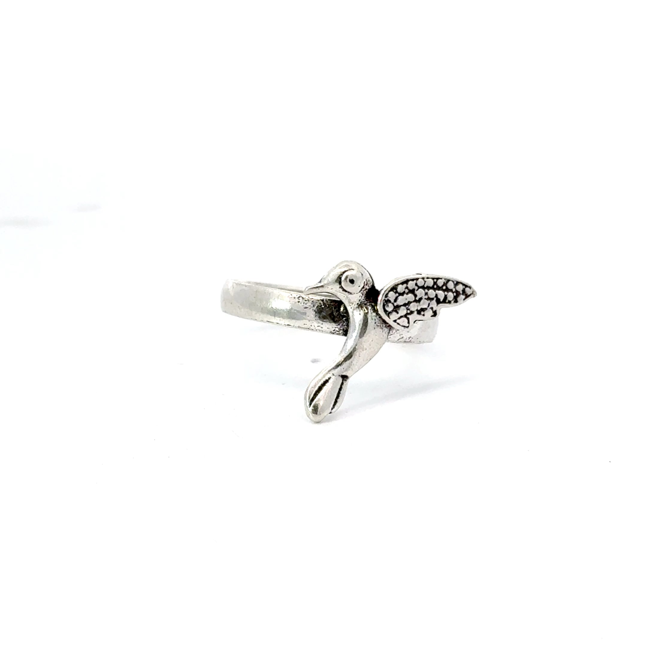 Sterling silver hummingbird ring