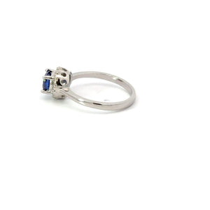 TANZANITE CUBIC ZIRCONIA STERLING SILVER RING (ROUND)