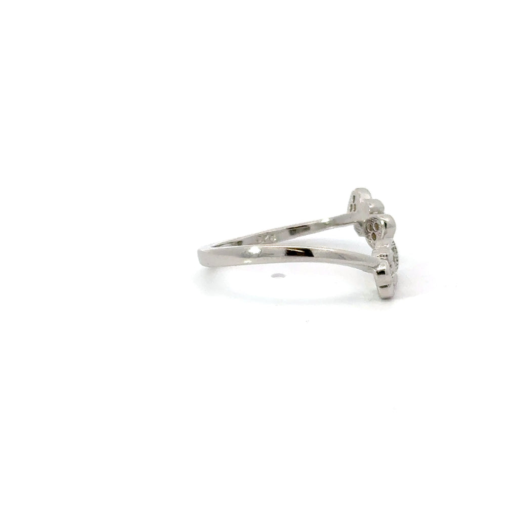Cubic Zirconia Butterfly Sterling Silver Ring