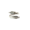 Sterling silver double feather ring