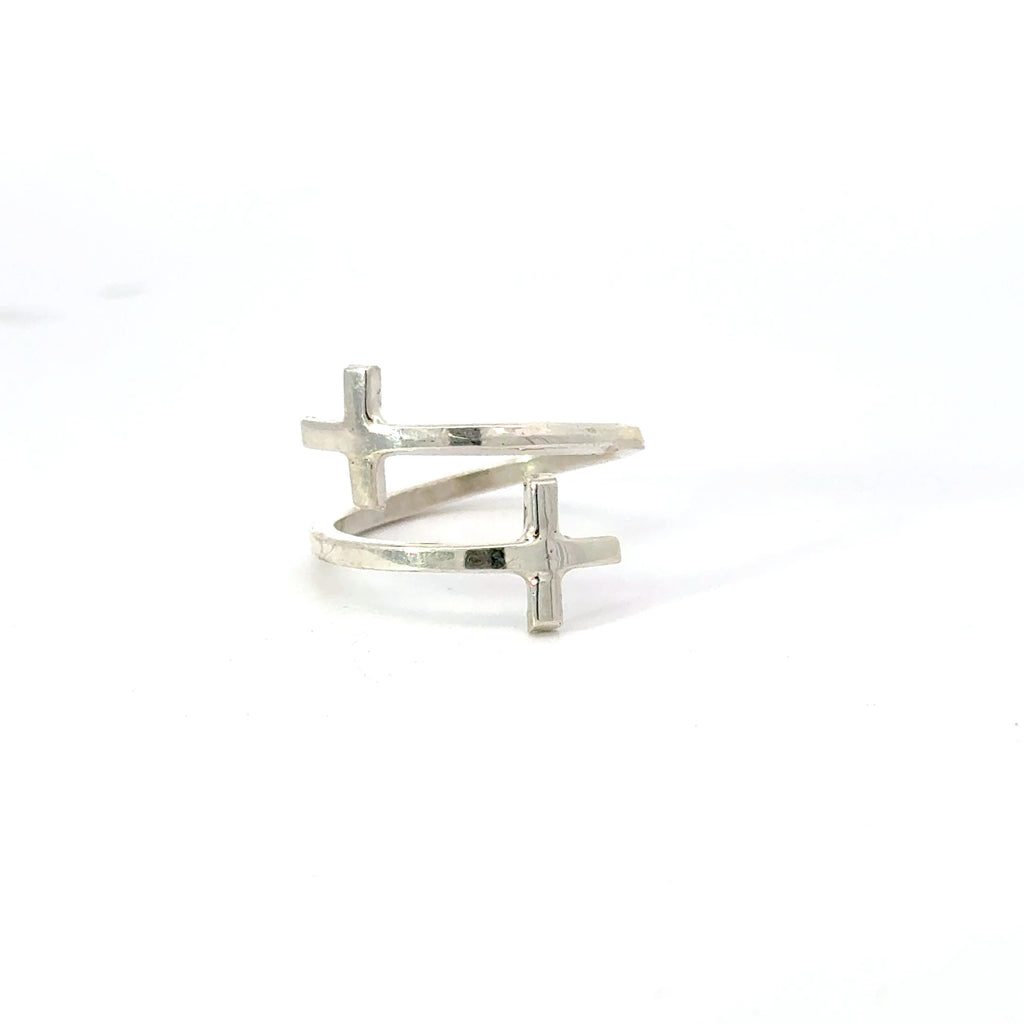 Sterling silver cross ring