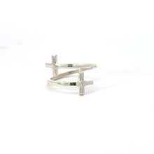 Load image into Gallery viewer, DOUBLE CROSS STERLING SILVER RING