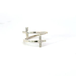 DOUBLE CROSS STERLING SILVER RING