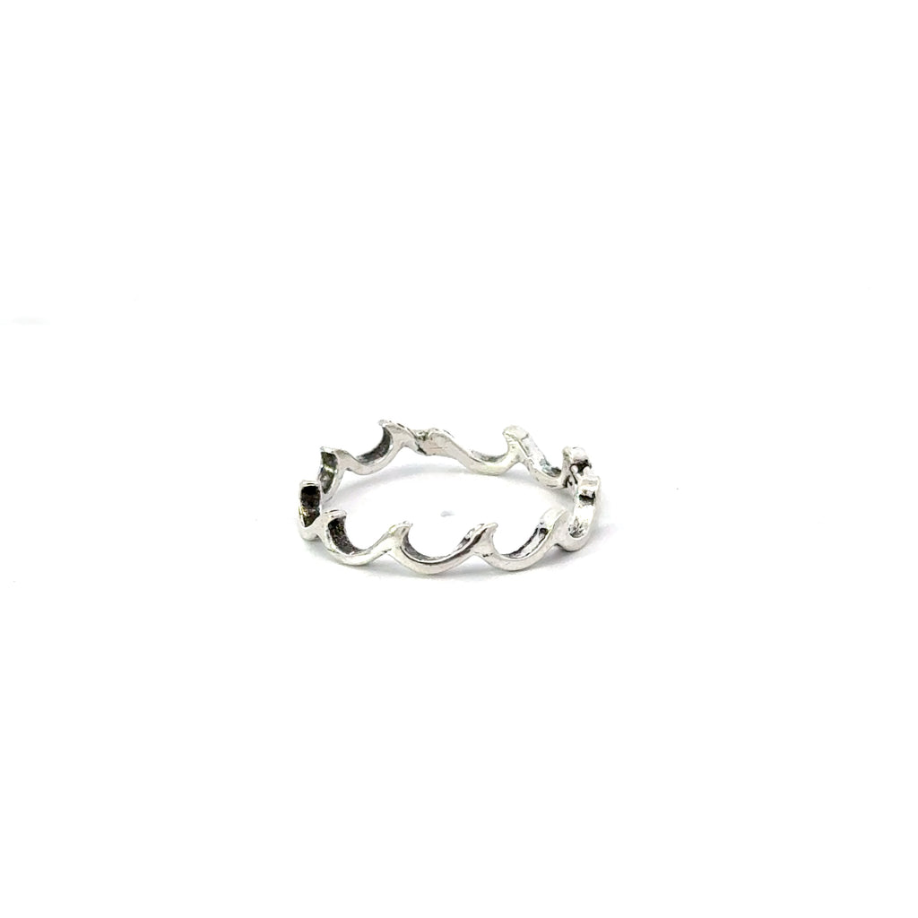 Sterling silver wave ring