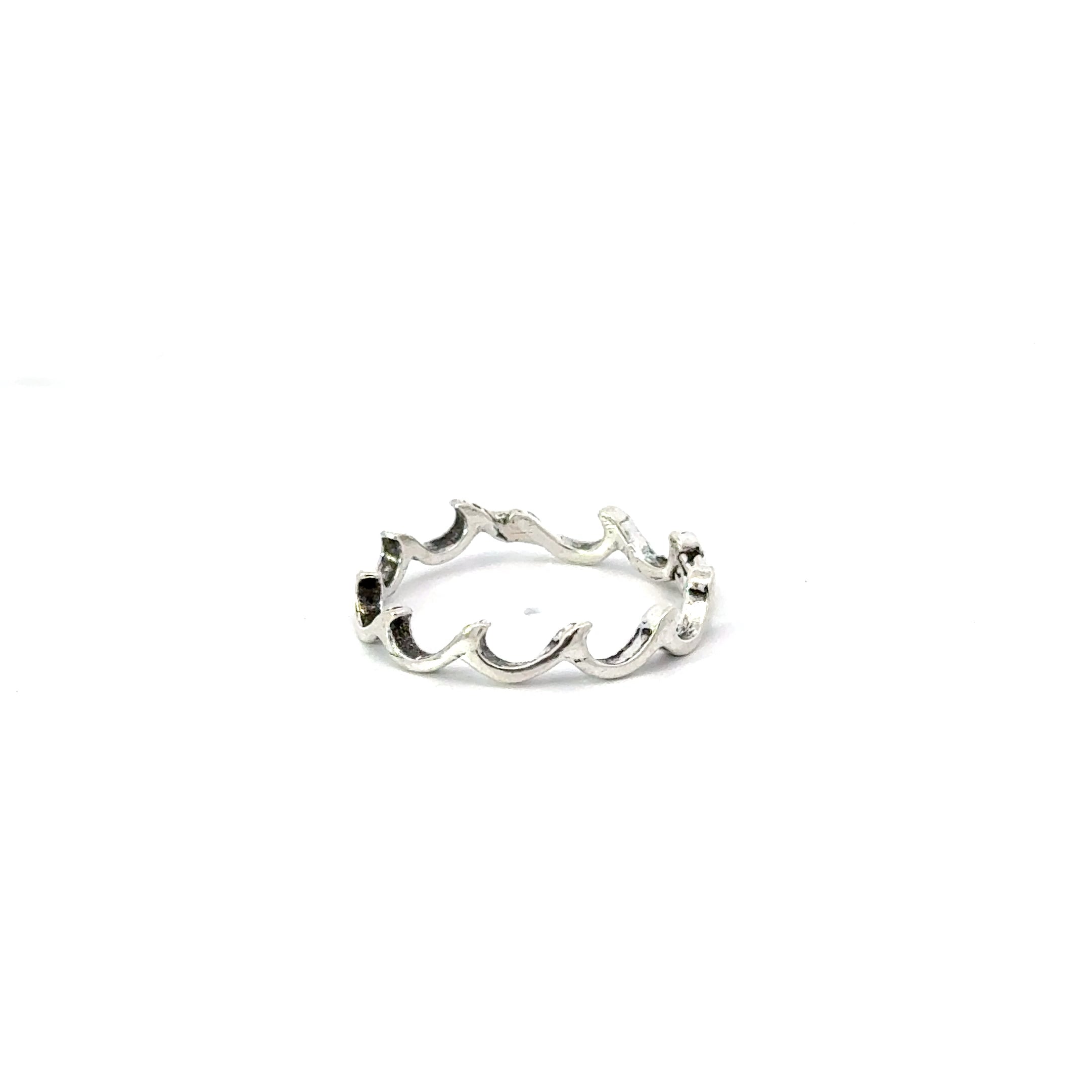Sterling silver wave ring