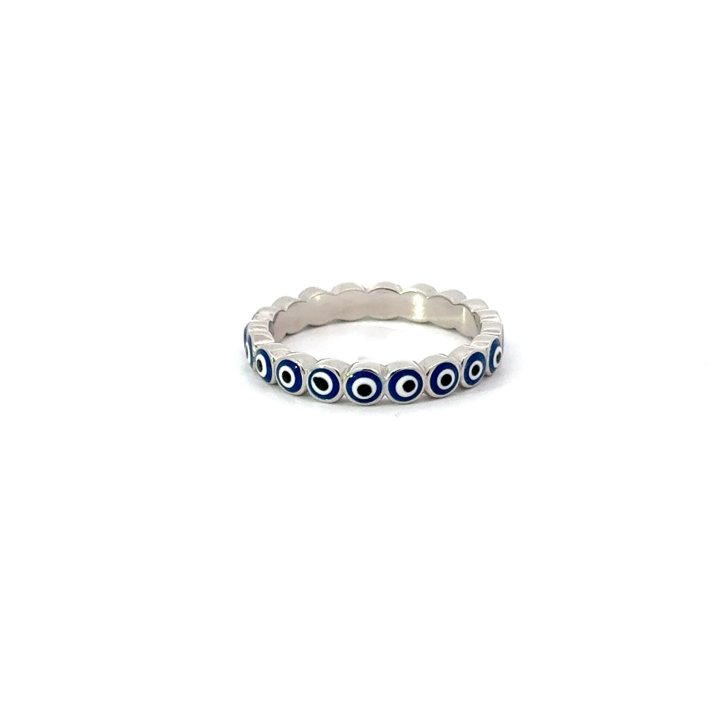 Dark Blue Evil Eye Ring