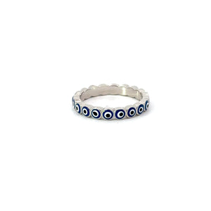 DARK BLUE EVIL EYE RING