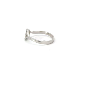 WHITE CUBIC ZIRCONIA STERLING SILVER RING (WAVE)