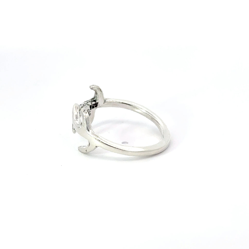 Sterling silver deer antler ring