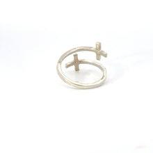 Load image into Gallery viewer, DOUBLE CROSS STERLING SILVER RING