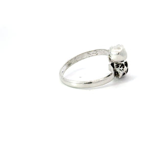 DOUBLE SKULL STERLING SILVER RING