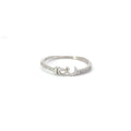 (I LOVE U) WHITE CUBIC ZIRCONIA STERLING SILVER RING