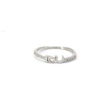 Load image into Gallery viewer, (I LOVE U) WHITE CUBIC ZIRCONIA STERLING SILVER RING