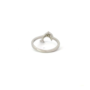 WHITE CUBIC ZIRCONIA STERLING SILVER RING (DOLPHIN)