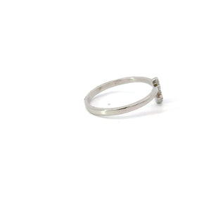 WHITE CUBIC ZIRCONIA STERLING SILVER RING (ANCHOR)