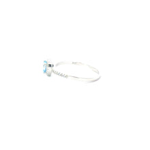 Load image into Gallery viewer, AQUAMARINE CUBIC ZIRCONIA STERLING SILVER RING (HEART)